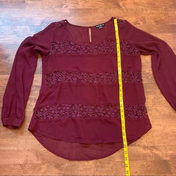 Double Zero Sheer and Crochet Lace Blouse - Picture 6 of 6